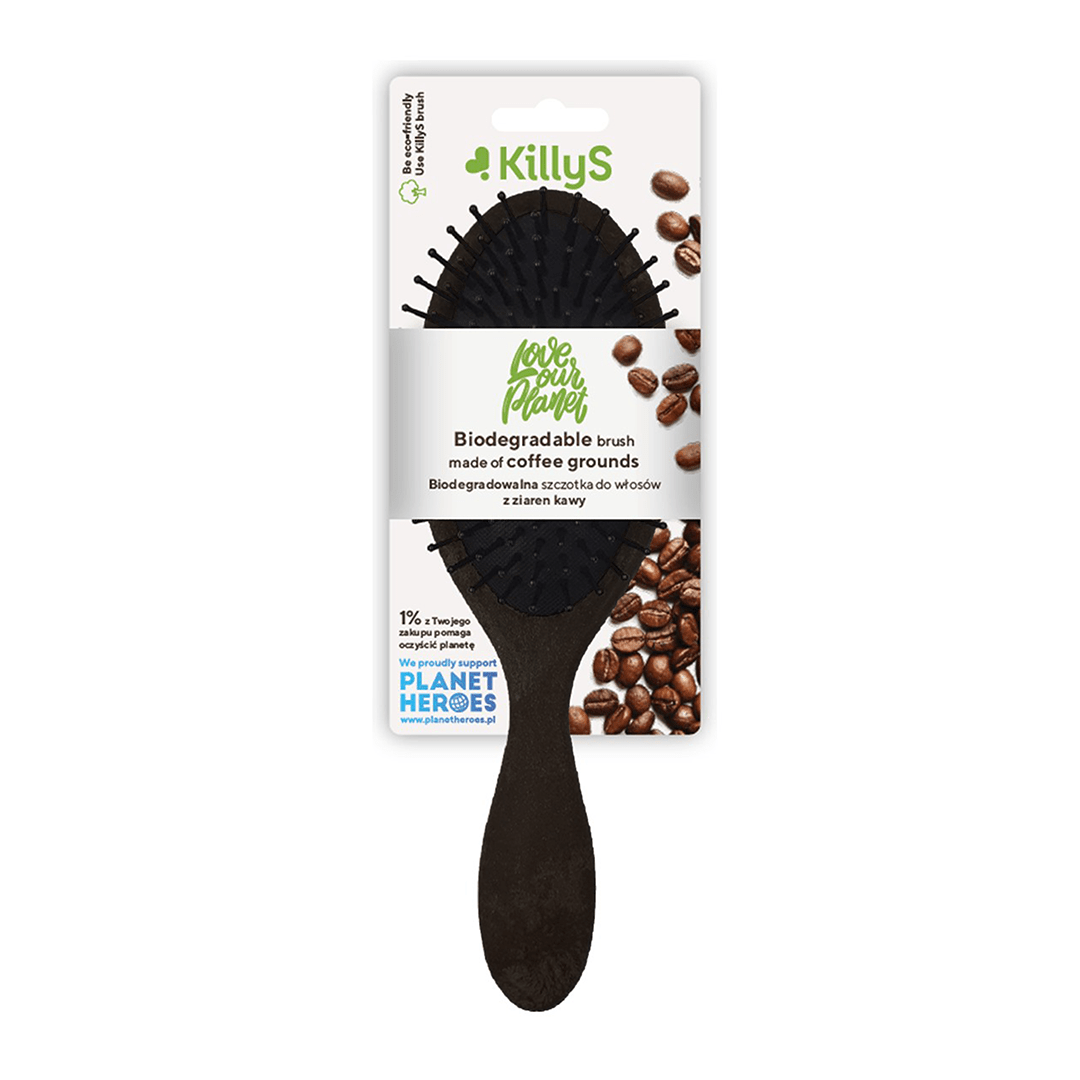 Szczotka do włosów biodegradowalna z ziaren kawy