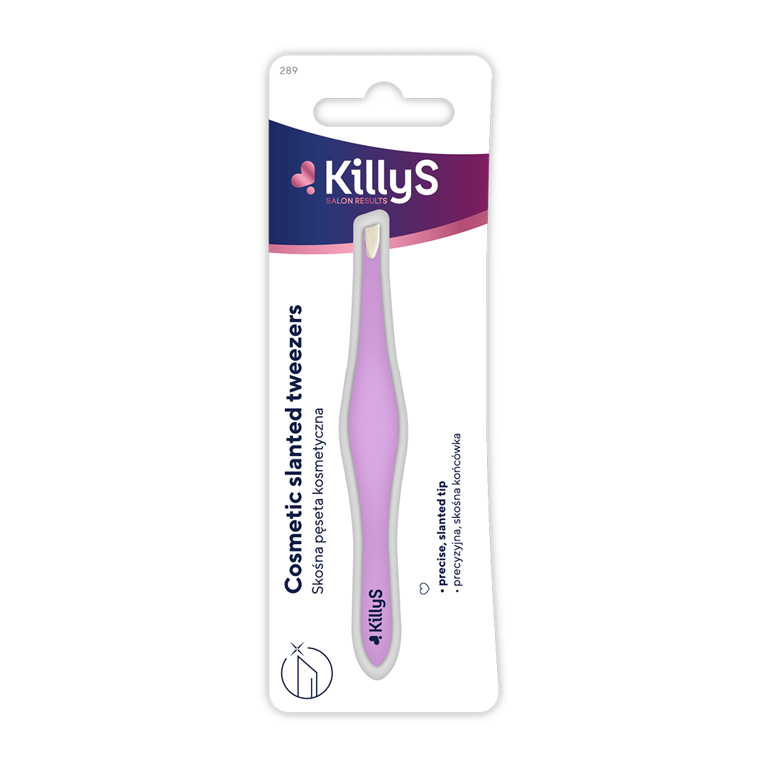 Cosmetic slanted tweezers violet